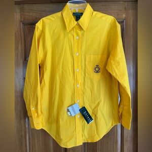 Lauren Ralph Lauren Bright Yellow Button-Up Dress Shirt
